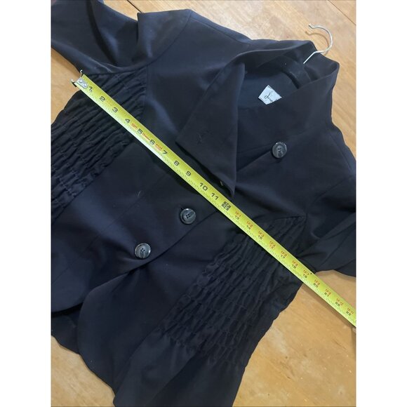 Joseph Ribkoff Jacket Womens sz8 Black Bolero Crop Blazer 4 Button Ruching - Picture 8 of 12